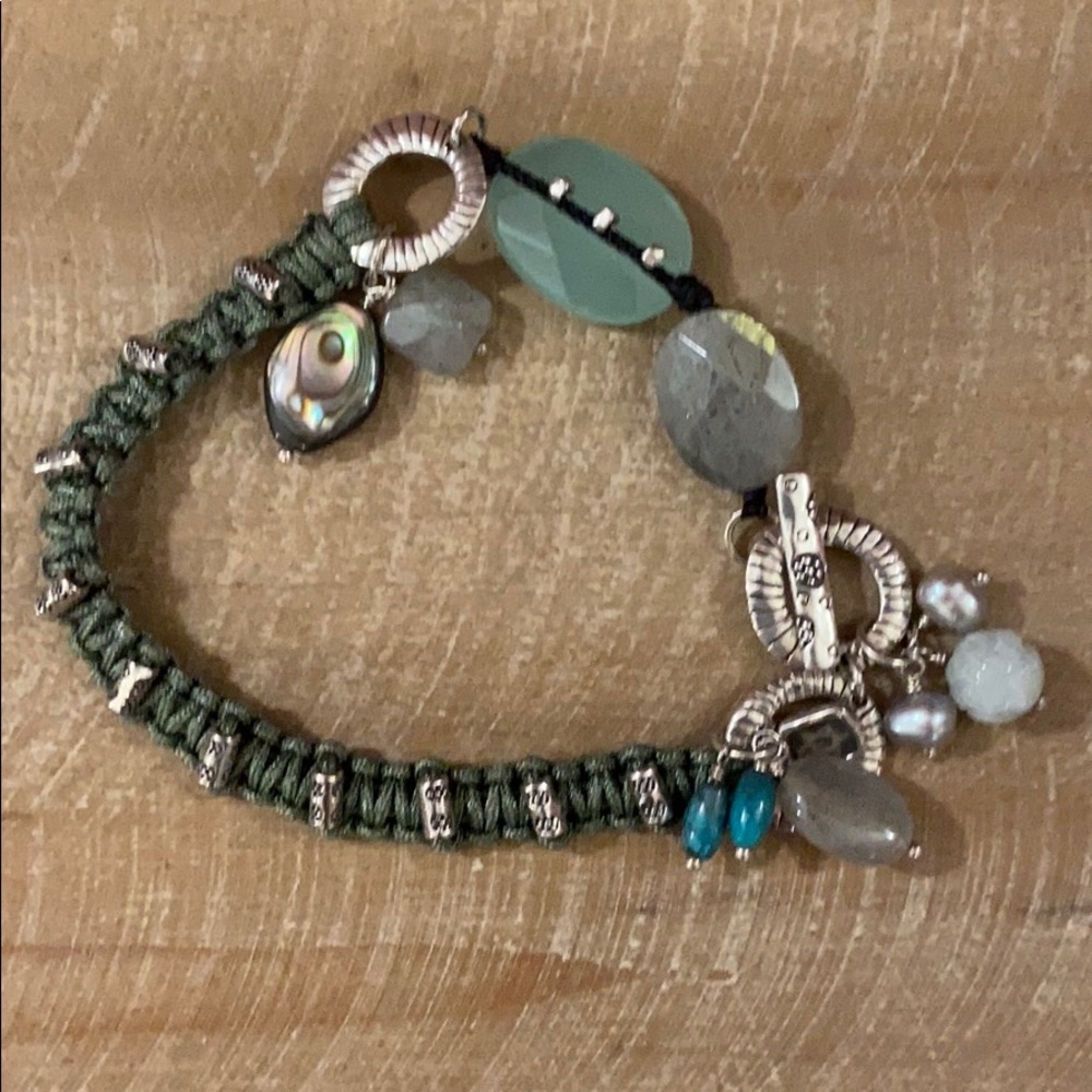 🌟SILPADA B2314 Woven Cord & Mixed Stone Bracelet
